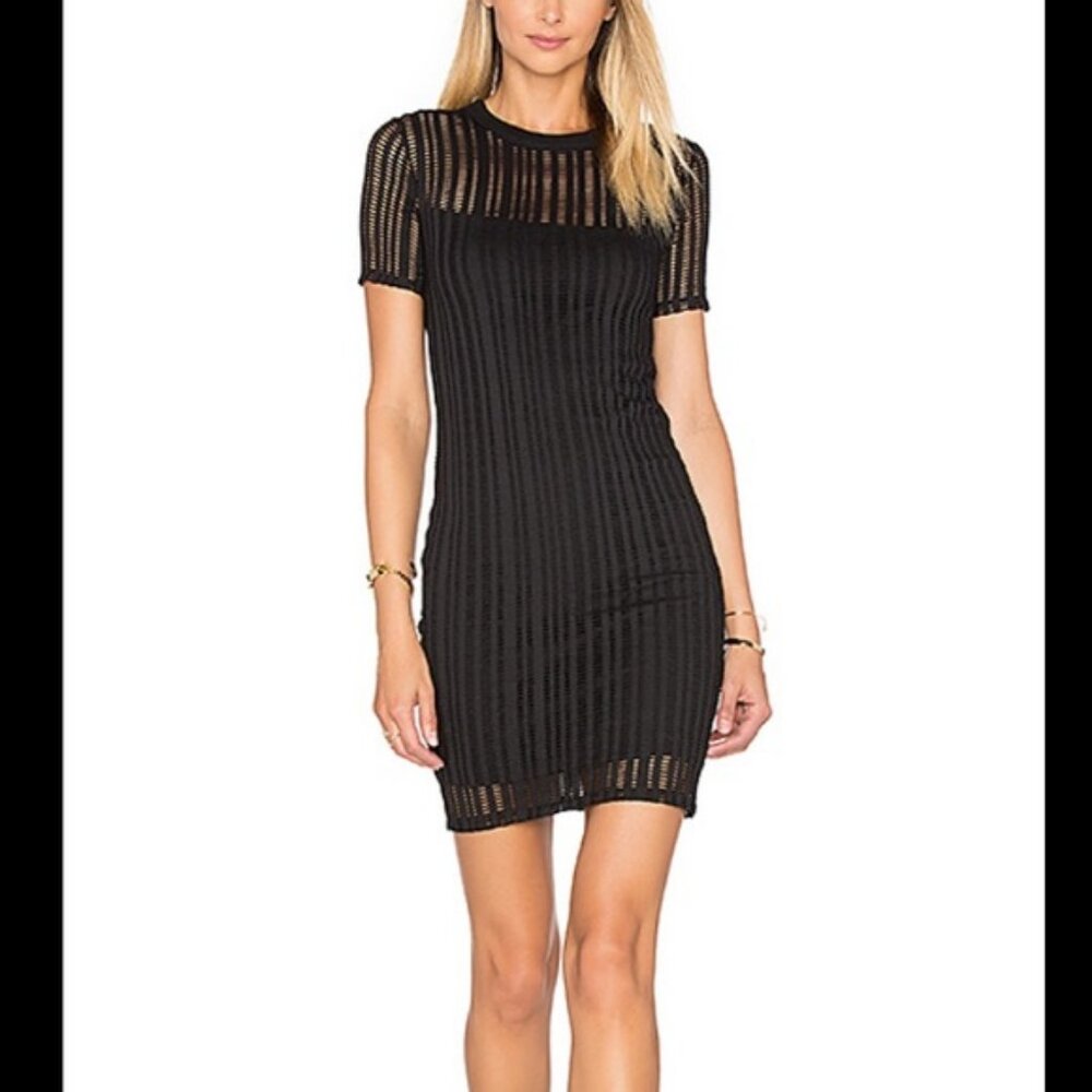 T Alexander Wang Knit Perforated Dress | Size XS | Black